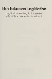 Irish takeover legislation