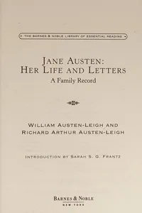 Jane Austen, her life and letters