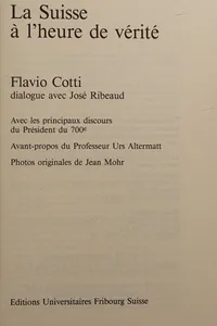 La Suisse à l'heure de vérité