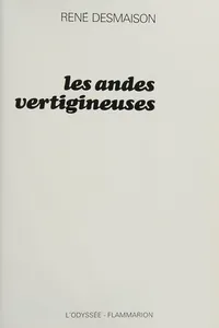 Capa de Les Andes vertigineuses