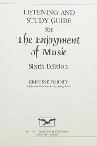 Listening and study guide for The enjoyment of music