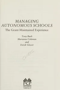 Cover of Managing autonomous schools
