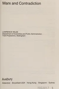 Marx and contradiction