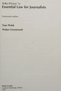 McNae's Essential Law for Journalists