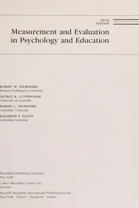 Measurement and evaluation in psychology and education