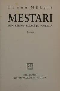 Mestari: Eino Leinon elama ja kuolema