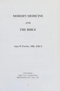 Modern Medicine and the Bible