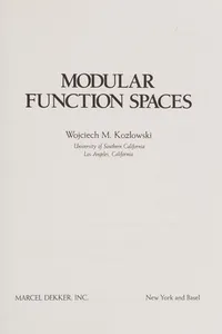 Modular function spaces