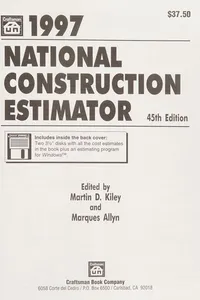 1997 National Construction Estimator