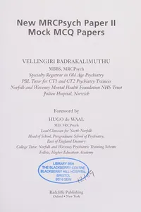 New MRCPsych Paper II Mock McQs