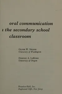 Oral communication in the secondary school classroom