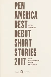 Pen America best debut short stories 2017