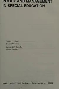 Policy and management in special education