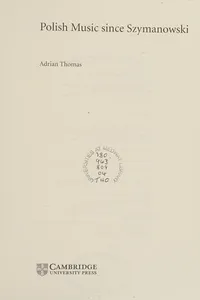 POLISH MUSIC FROM SZYMANOWSKI TO LUTOSLAWSKI