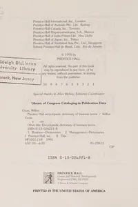 Prentice Hall encyclopedic dictionary of business terms