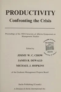Productivity, confronting the crisis