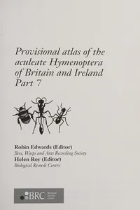 Provisional Atlas of the Aculeate Hymenoptera of Britain and Ireland