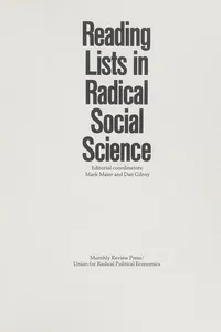 Reading lists in radical social science