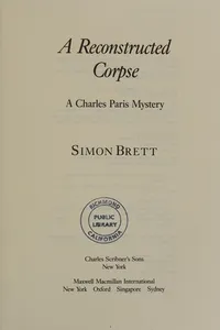 Cover of A reconstructed corpse by Simon Brett