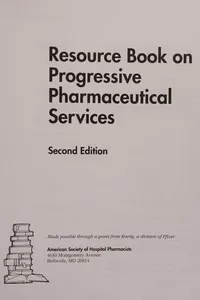 Resource book on progressive pharmaceutical services