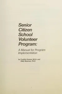 Senior citizen school volunteer program