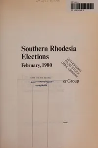 Southern Rhodesia elections, February, 1980