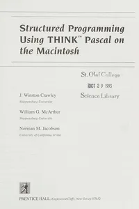Structured programming using THINK Pascal on the Macintosh
