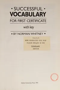 Successful Vocabulary for First Certificate