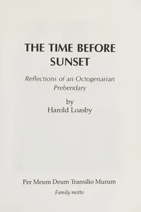 The time before sunset