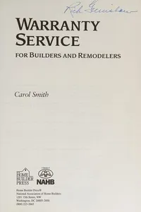 Warranty service for builders and remodelers