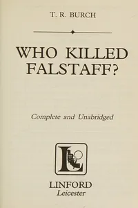 Who Killed Falstaff