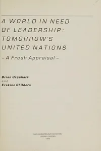 A world in need of leadership