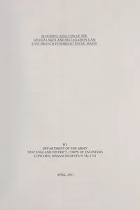 Flooding analysis of the grand lakes and matagamon dam, east branch penobscot river, maine