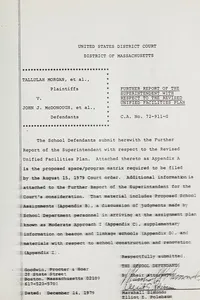 Further report of the superintendent with respect to the revised unified facilities plan