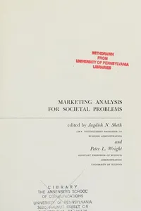 Marketing analysis for societal problems