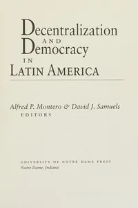 Decentralization and democracy in Latin America