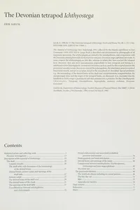 The Devonian Tetrapod Ichthyostega