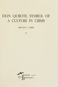 Don Quijote, symbol of a culture in crisis