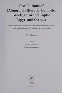 Text Editions of  Hieratic, Demotic, Greek, Latin and Coptic Papyri and Ostraca : Some People Love Their Friends Even When They Are Far Away
