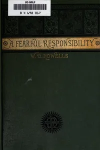 Cover of A fearful responsibility and other stories by William Dean Howells