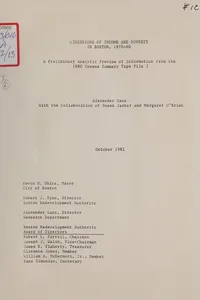 Dimensions of income and poverty in Boston, 1970-80