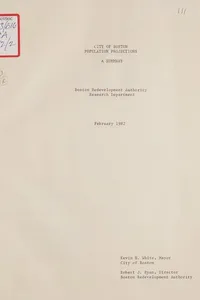 City of Boston population projections