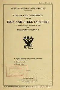 Code of fair competition for the iron and steel industry