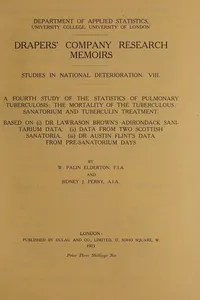 A fourth study of the statistics of pulmonary tuberculosis