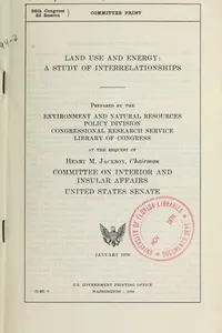 Land use and energy, a study of interrelationships