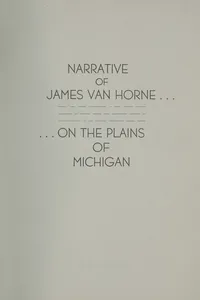 Narrative of James Van Horne