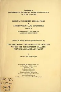 The position of the Polynesian languages within the Austronesian (Malayo-Polynesian) language family