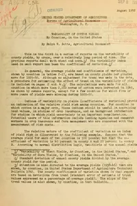 Variability of cotton yields by counties, in the United States