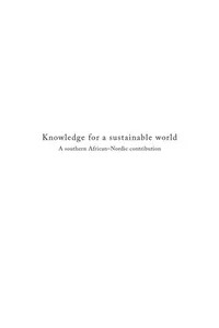 Knowledge for a Sustainable World