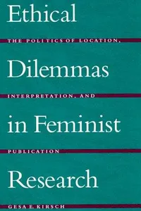 Capa de Ethical dilemmas in feminist research